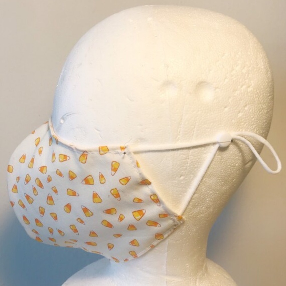 Candy corn Halloween print face mask